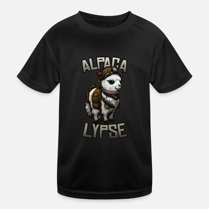 Alpacalypse - Steampunk Alpaka in der Apokalypse Kinder Funktions-T-Shirt