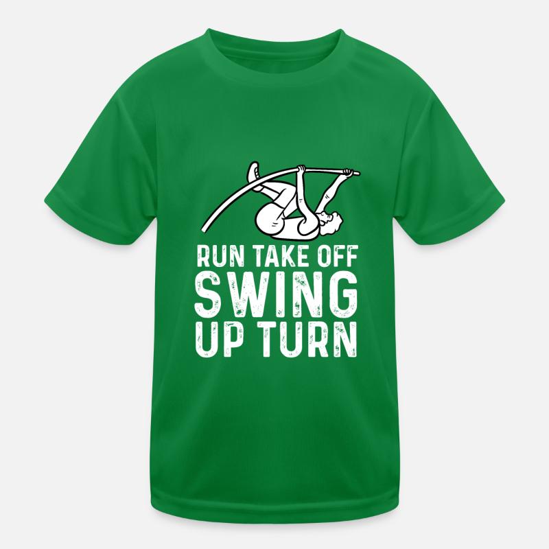 run take off swing up turn Design Kids Functional T-Shirt
