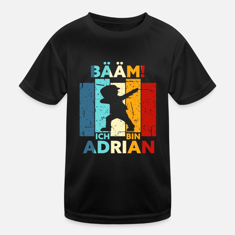 Adrian Geschenk Name Vorname Geburtstag - Kinder Funktions-T-Shirt - Schwarz