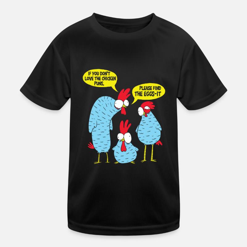 Hühner-Wortspiele Kinder Funktions-T-Shirt
