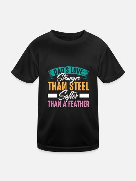Vatertag Papa Liebe Stärker Papa Papa Vater Grafik - Kinder Funktions-T-Shirt - Schwarz - Vorne