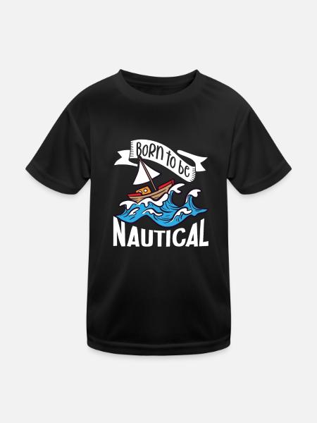 Boating Dad Boat Captain Pontoon Sailor Cruising - Kids Functional T-Shirt - black - Front