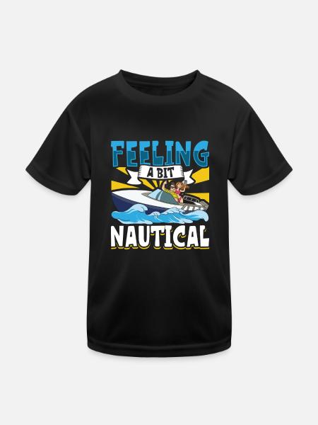 Boating Dad Boat Captain Pontoon Sailor Cruising - Kids Functional T-Shirt - black - Front
