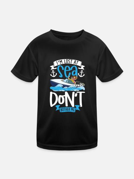 Boating Dad Boat Captain Pontoon Sailor Cruising - Kinder Funktions-T-Shirt - Schwarz - Vorne