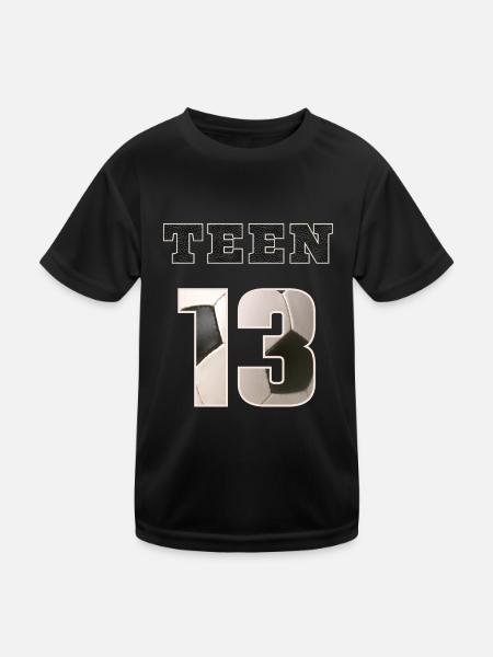 Fussball TEEN 13 Soccer - Kinder Funktions-T-Shirt - Schwarz - Vorne