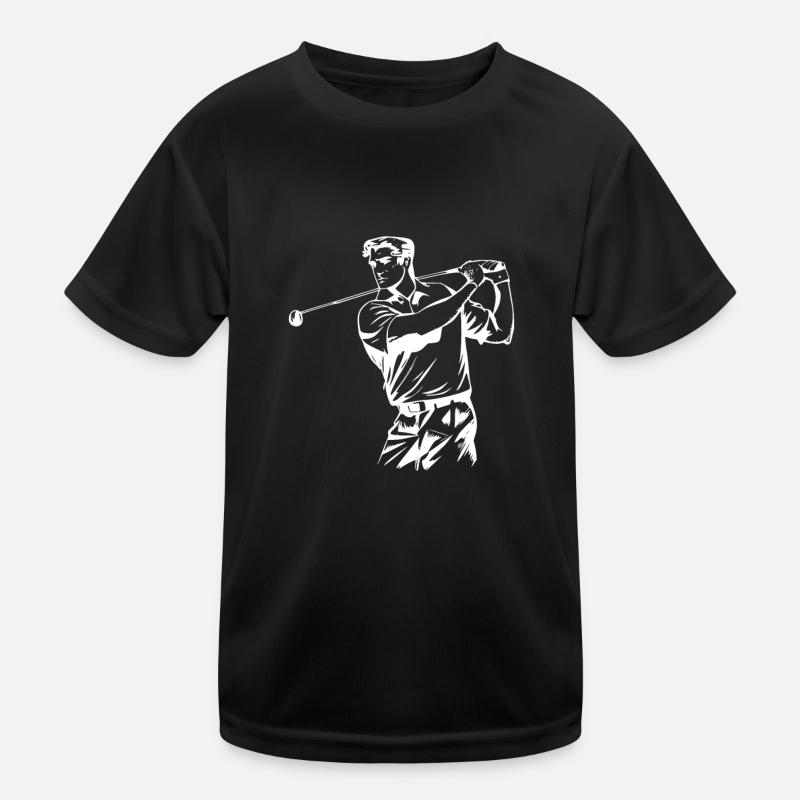 Golf Golfer - Kinder Funktions-T-Shirt - Schwarz