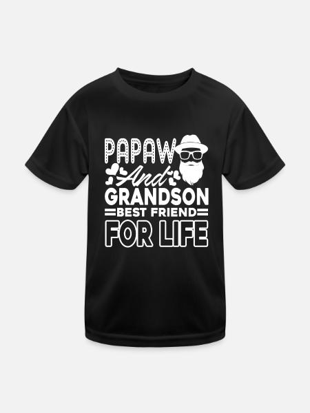 Father's Day Papaw And Grandson Best Friend - Kids Functional T-Shirt - black - Front
