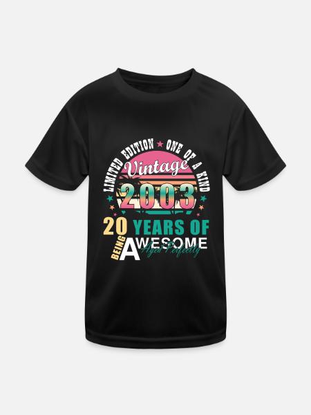Millésime 2003 03 Anniversaire Cadeau vintage rétro - T-shirt sport Enfant - noir - Devant