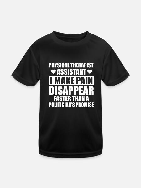 Physiotherapeut - Kinder Funktions-T-Shirt - Schwarz - Vorne