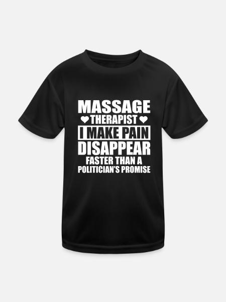 Lustiges Massagetherapeuten Design - Kinder Funktions-T-Shirt - Schwarz - Vorne