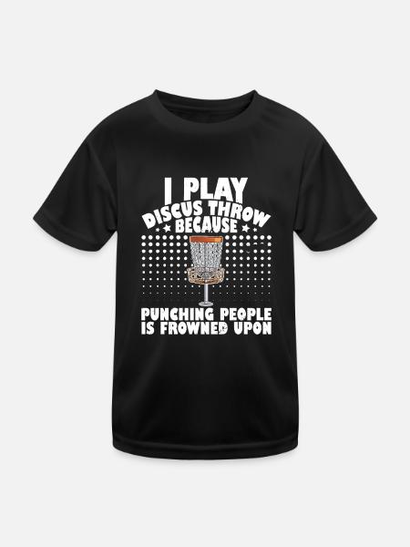 Throwing Disc Golf Disc Gold Player Frisbee Sport - Kids Functional T-Shirt - black - Front