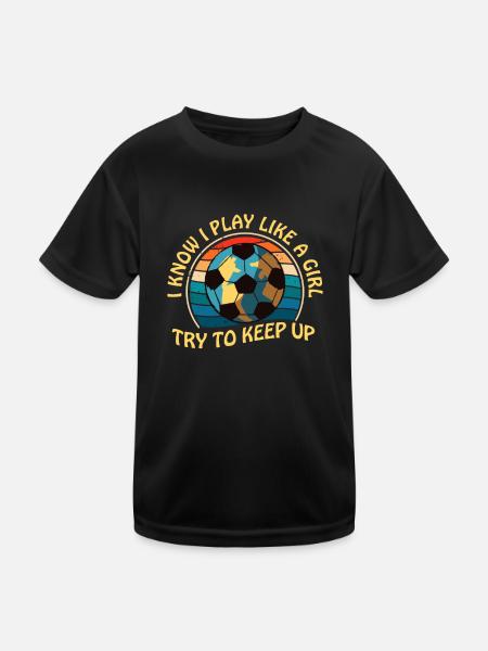 Je sais que je joue comme une fille essaie de suivre - T-shirt sport Enfant - noir - Devant