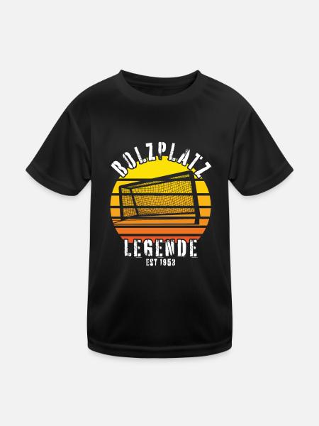 Bolzplatz Legende Fußballer Mannschaft Geburtstag - Kinder Funktions-T-Shirt - Schwarz - Vorne