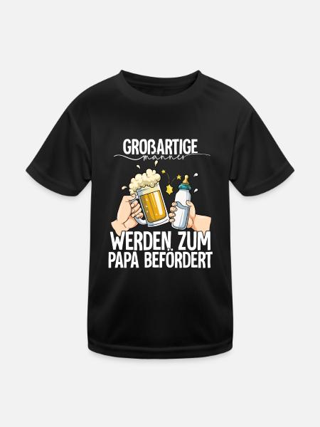 Großartige Männer Werden Zum Papa Befördert - Kinder Funktions-T-Shirt - Schwarz