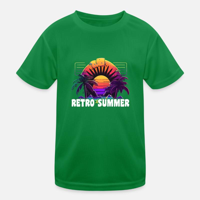 Retro Sommer Kinder Funktions-T-Shirt