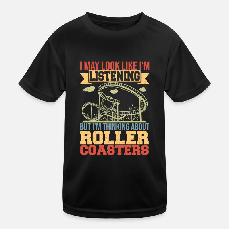 Theme Park Amusement Park Thinking About Roller C Kinder Funktions-T-Shirt