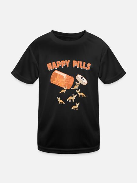 Happy Pills Fennec Fox Funny Fennec Füchse Liebhaber - Kinder Funktions-T-Shirt - Schwarz - Vorne