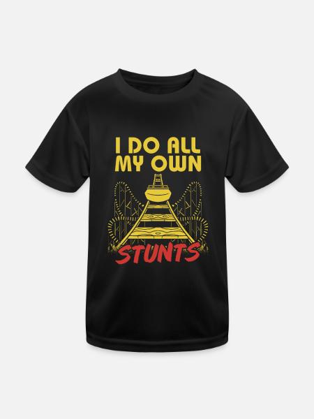Roller Coaster Stunts Theme Park Vacation Amusemen - T-shirt sport Enfant - noir - Devant