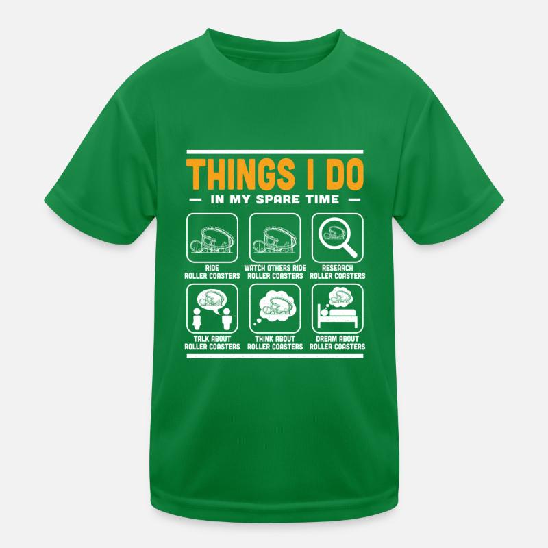 My Spare Time Theme Park Vacation Roller Coaster Kids Functional T-Shirt