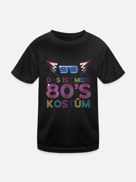 Das ist mein 80's Kostüm - Kinder Funktions-T-Shirt - Schwarz - Vorne