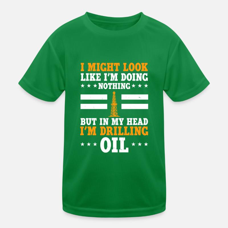 Drôle de conception de travailleurs pétroliers T-shirt sport Enfant