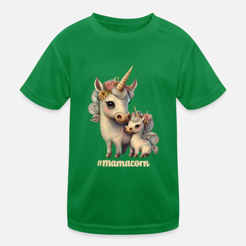 Mamacorn Muttertag Einhörner Mama Einhorn Kinder Funktions-T-Shirt