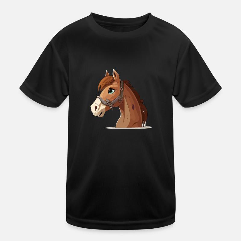 Style de bande dessinée de cheval T-shirt sport Enfant