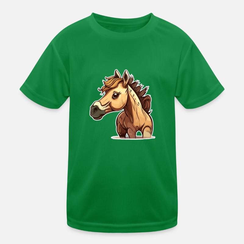 Style de bande dessinée de cheval T-shirt sport Enfant