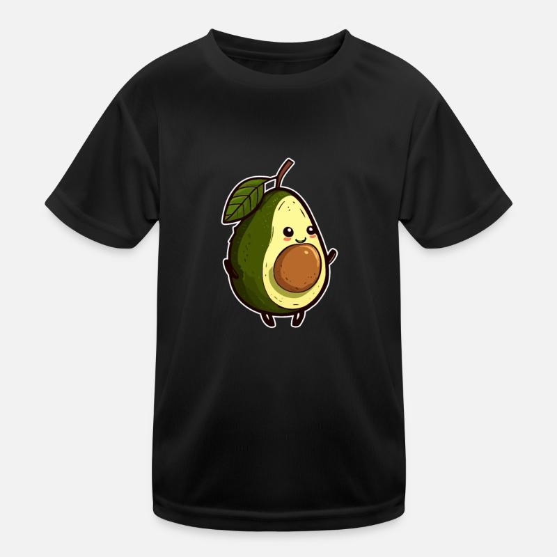 Avocado - Kinder Funktions-T-Shirt - Schwarz