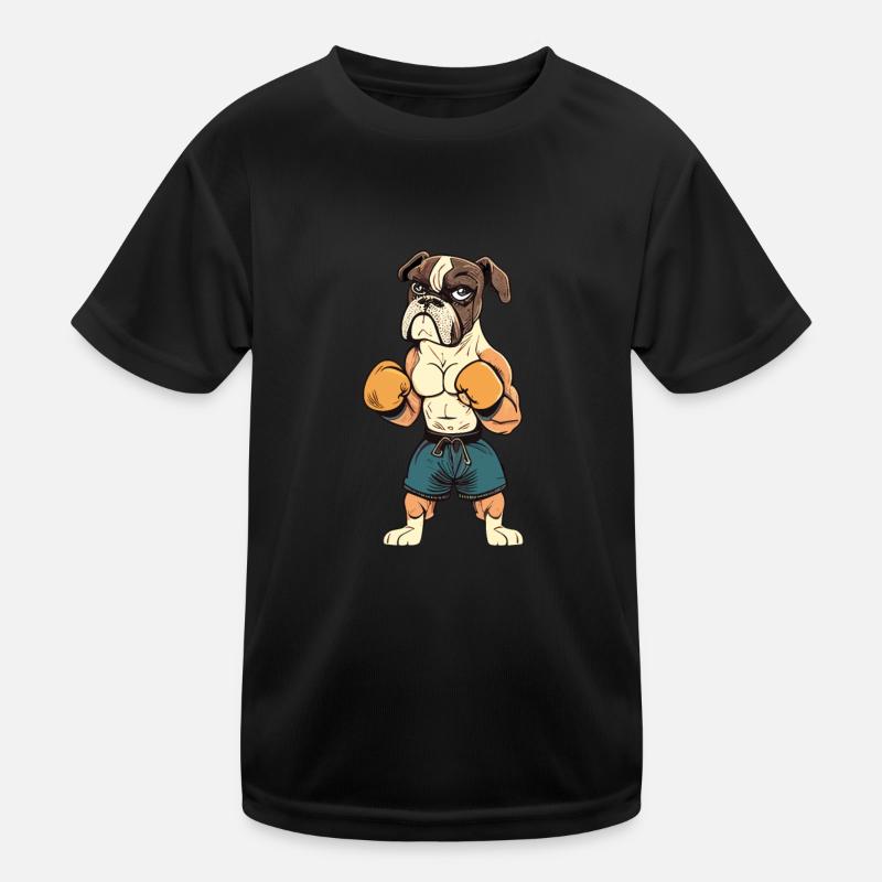 Hund und Boxer fun cartoon Kinder Funktions-T-Shirt