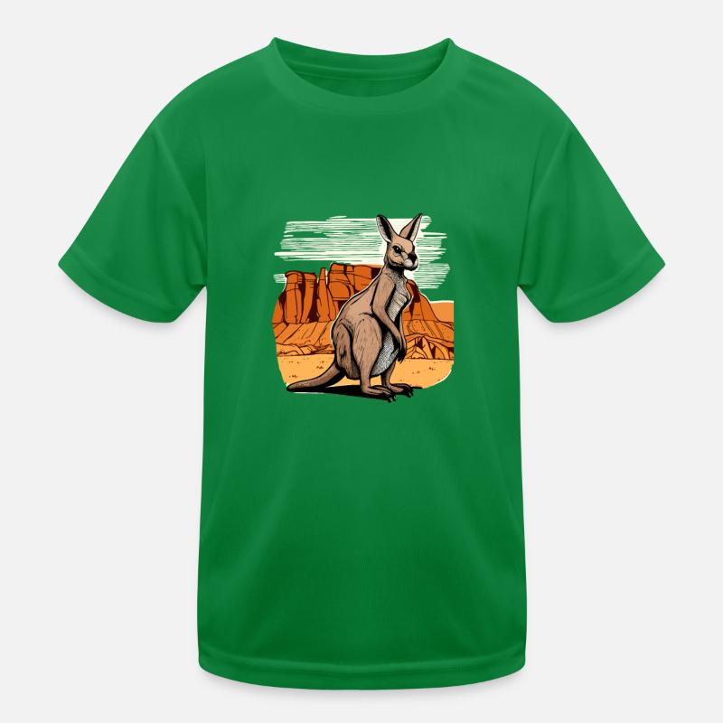 Kangaroo comic cartoon style Kids Functional T-Shirt