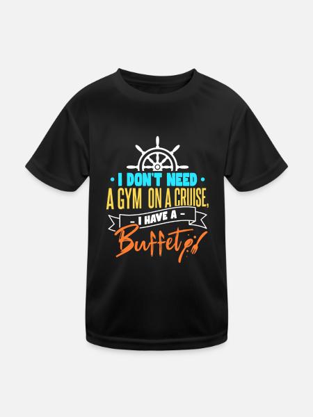J’ai un buffet | Croisière amusante en croiseur - T-shirt sport Enfant - noir - Devant