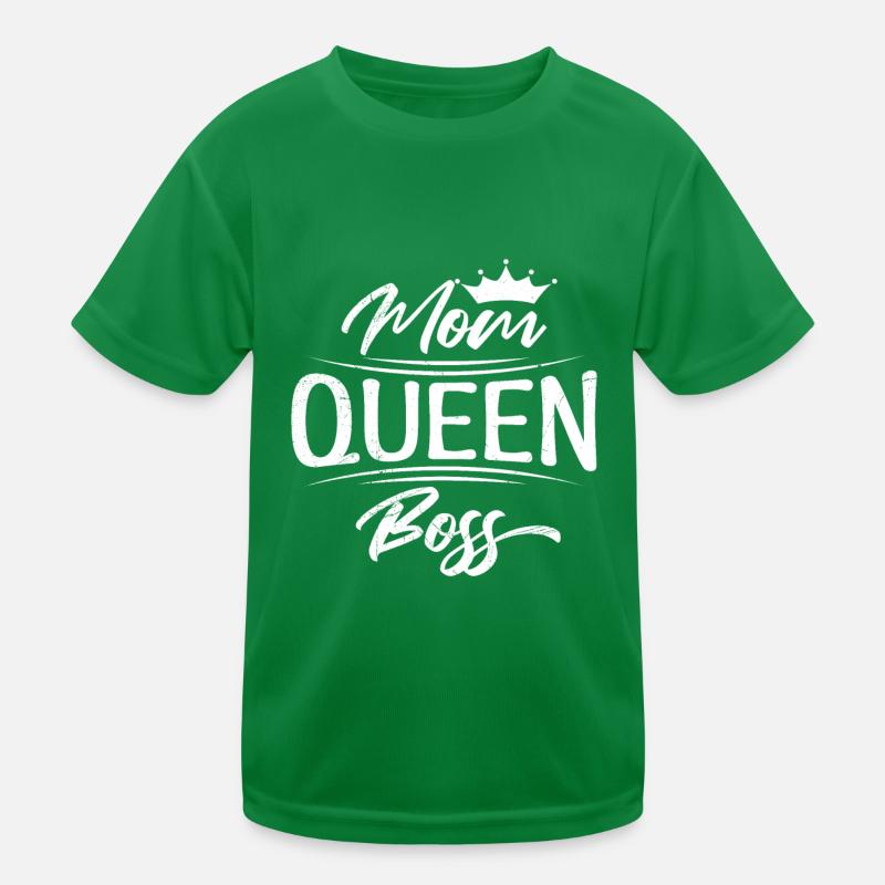 Queen Mama Chefin Mom Boss Muttertag Kinder Funktions-T-Shirt