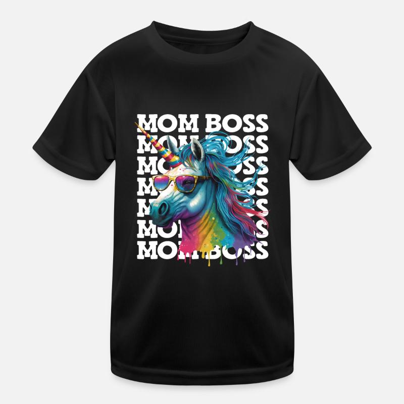 Mama Boss Einhorn Muttertag starke Mama Bossy Kinder Funktions-T-Shirt