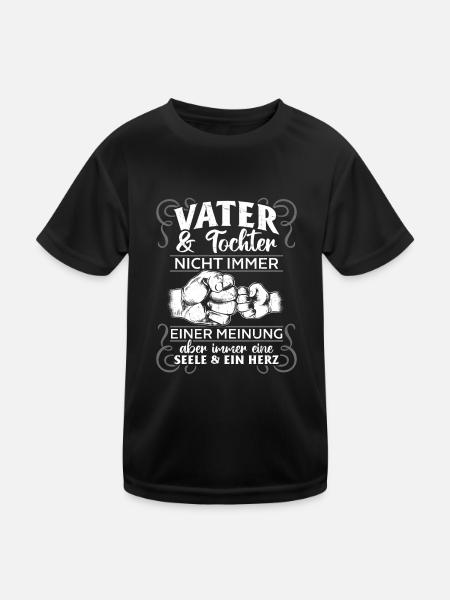 Vater & Tochter - nicht immer einer meinung - Kinder Funktions-T-Shirt - Schwarz - Vorne