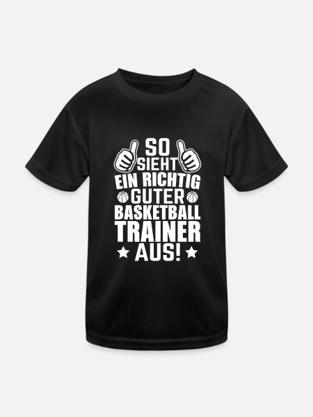 So sieht ein richtig guter Baskettball Trainer aus - Kinder Funktions-T-Shirt - Schwarz - Vorne