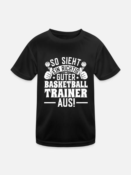 So sieht ein richtig guter Baskettball Trainer aus - Kinder Funktions-T-Shirt - Schwarz - Vorne