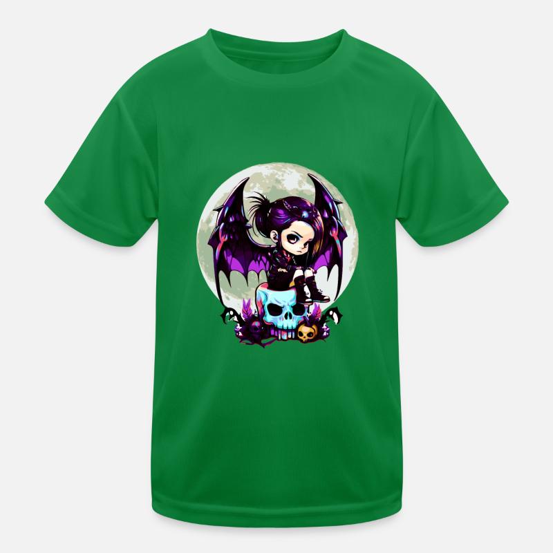 Mignon Goth Bat Wing Gothique Grufti T-shirt sport Enfant