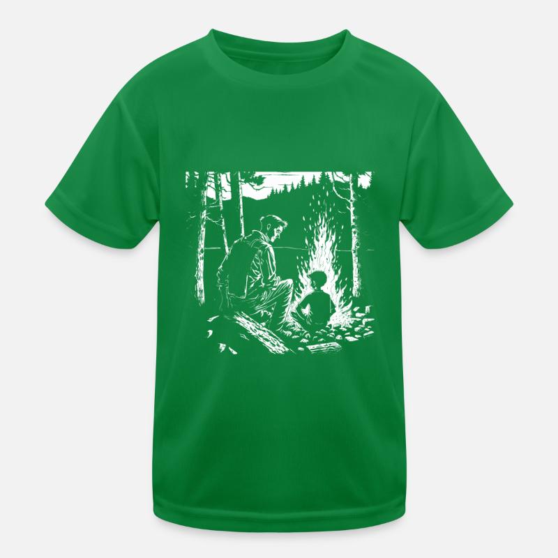 Fête des pères randonnée, camping et pêche T-shirt sport Enfant