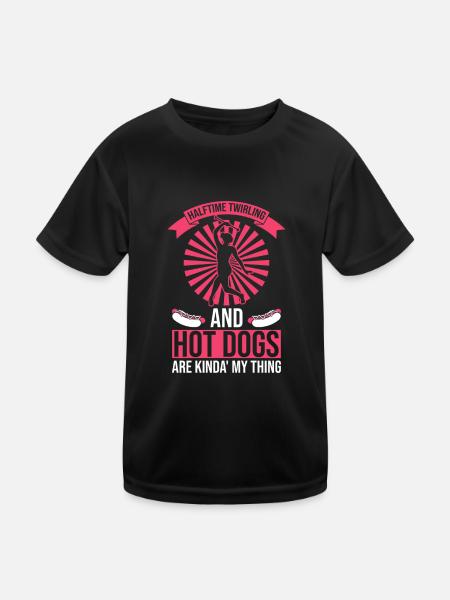 Baton Design Für Baton Twirler - Kids Functional T-Shirt - black - Front