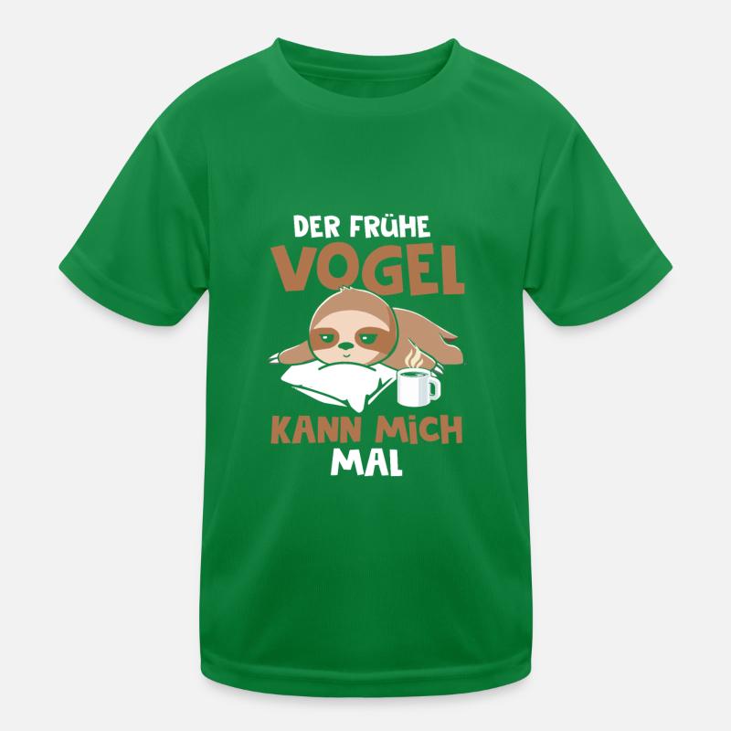 Faultier Der Frühe Vogel kann mich mal Kinder Funktions-T-Shirt
