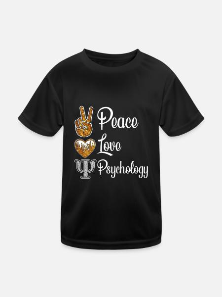 Peace Love Psychologie École Psychologue - T-shirt sport Enfant - noir - Devant