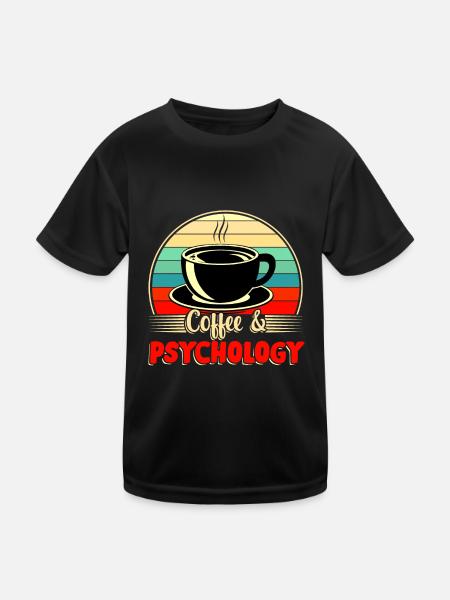 Coffee and Psychology School Psychologist Teacher - Kids Functional T-Shirt - black - Front