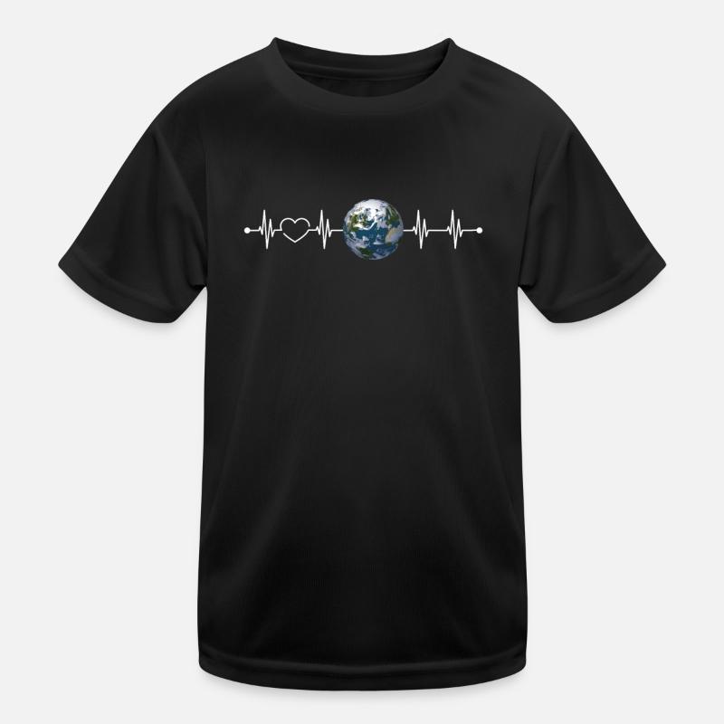 Erde - Kinder Funktions-T-Shirt - Schwarz