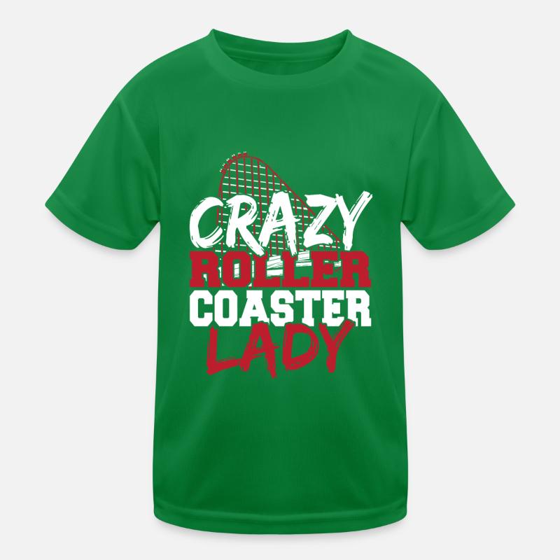 Crazy Roller Coaster Lady Theme Park Amusement Par Kids Functional T-Shirt