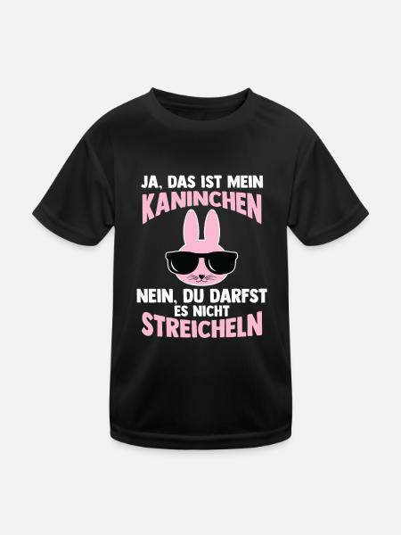 Nagetier Hase Kaninchen - Kinder Funktions-T-Shirt - Schwarz - Vorne