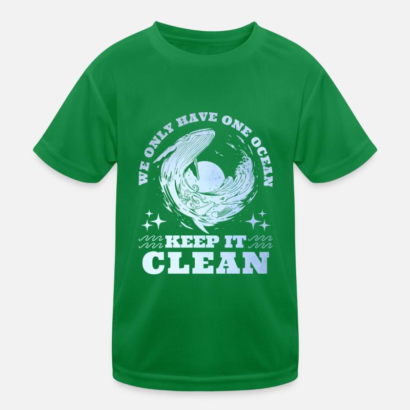 Keep it Clean Save the Ocean Umweltschutz Kinder Funktions-T-Shirt