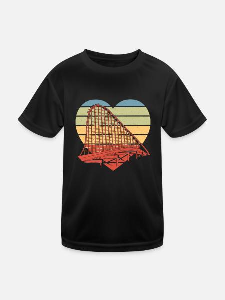 Vintage Heart Theme Park Retro Amusement Park Roll - T-shirt sport Enfant - noir - Devant
