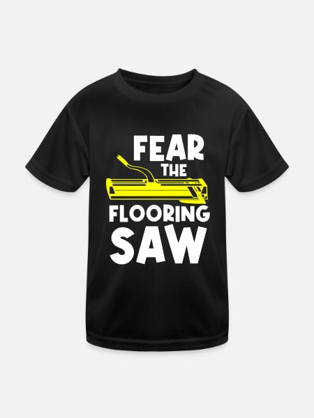 Bodenleger, Fliesenleger, Fliesenleger - Kinder Funktions-T-Shirt - Schwarz - Vorne