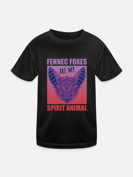 Cute Desert Fox Gift for Girls Kids - Kids Functional T-Shirt - black - Front
